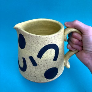 ceramic pitcher, lemonade and water pitcher, shape pitcher Short