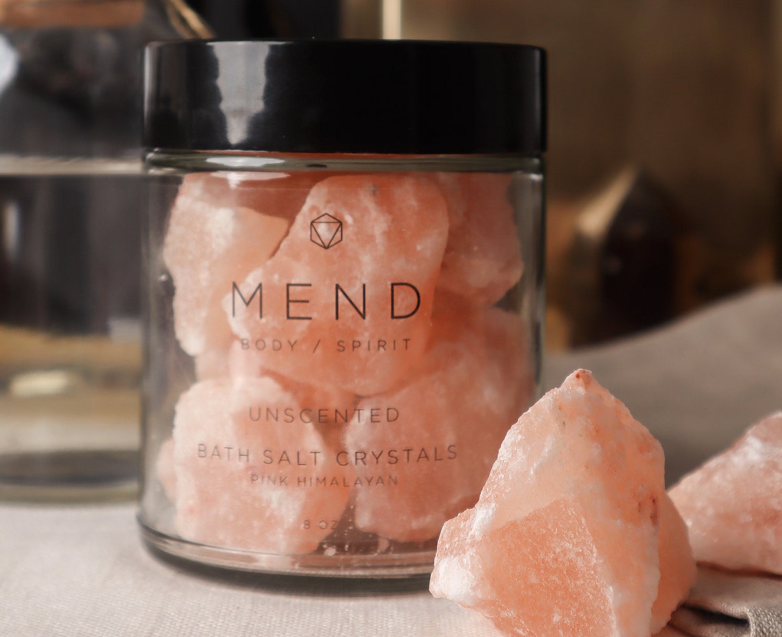 Pink Himalayan Bath Salt Crystals Large 8oz Unscented Etsy