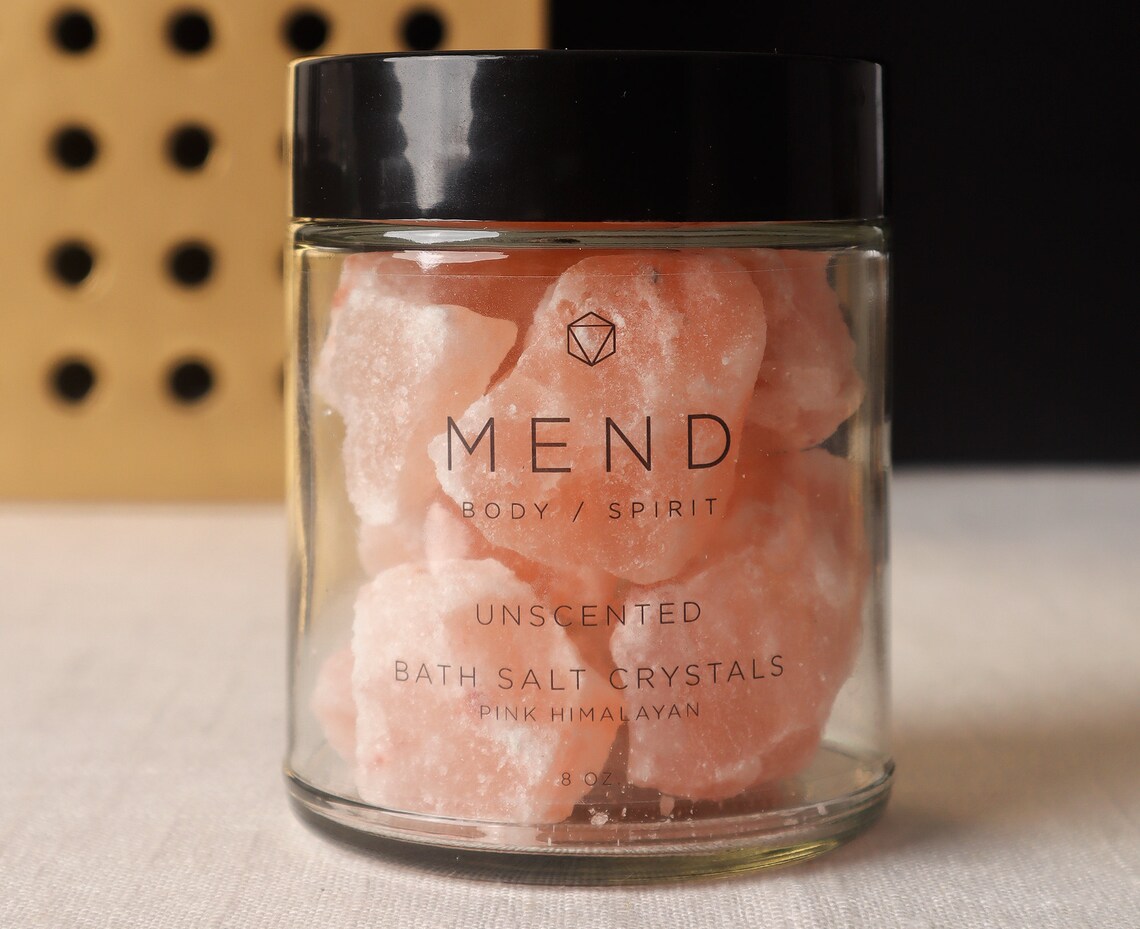 Pink Himalayan Bath Salt Crystals Large 8oz Unscented Etsy