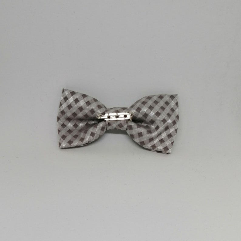bow ties for Boy Man or Dad and Son set Apply it with a pin on the back! Satin fabric with grey and white fancy Handmade Papillon