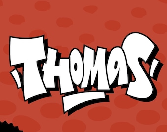 Thomas handstyle graphic sticker download gift typography graffiti style