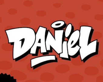 Daniel digitaler Aufkleber Vektor Graffiti personalisierte png svg Dateien