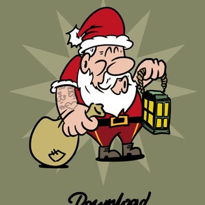 Santa Claus personnage clipart vectoriel télécharger cartes de Noël cadeaux autocollant numérique fichier en couches