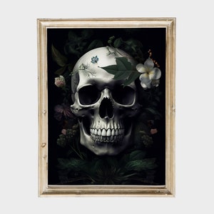 Skull Memento Mori Art | Moody Dark Academia Print | Dark Wall Art | Skull Art Print | Gothic Wall Art | gothic decor