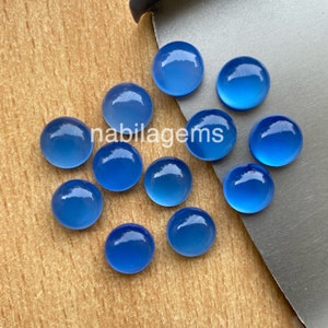 Round Blue Chalcedony, Top Quality, Blue Chalcedony Cabochon, Blue Chalcedony Round Gemstone, 6 MM to 15 MM, For Making Jewellery