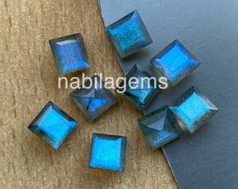 Natural Labradorite Square Cut Cabochon: Jewelry Making (6-15 MM)