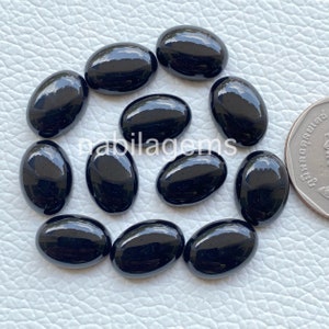 Black Onyx Oval Gemstone, Loose Gemstone, Natural Black Onyx Cabochon, 6*4 to 20*15 MM, Black Onyx Oval, For Making Jewellery, AT-525