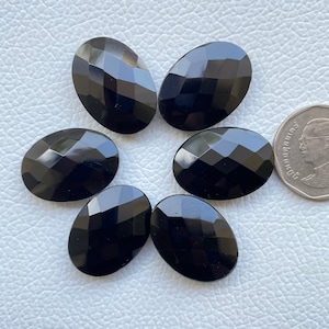 Black Onyx Oval Briolite, Top Quality, Natural Black Onyx Briolite, Oval Shape, Loose Gemstone 8*6 MM to 25*18 MM, For Making Jewelry AT-336