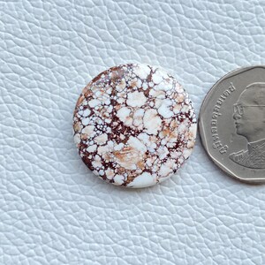 Cabujón redondo de búfalo blanco, 28 cts, calidad superior, cabujón de búfalo blanco natural, forma redonda, 25,5 × 25,5 × 5 mm, piedra preciosa suelta, AT-2078
