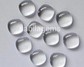 Natural Clear Quartz Cushion Cabochon: Loose Gemstone (6-15 MM)