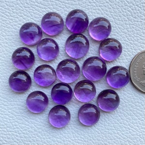 Cabochon rond en améthyste, lot de 19 pièces, 139 cts, qualité supérieure, cabochon en améthyste naturelle, forme ronde, pierres précieuses en vrac de 13 à 12 mm pour la fabrication de bijoux