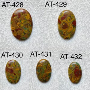 Fruit Jasper Gemstone, 5 Pc, Top Quality, Loose Gemstone, Natural Fruit Jasper Cabochon, Oval Shape, Loose Gemstone, AT-428 to 432