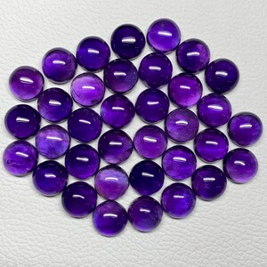 Cabochon rond en améthyste, 245 carats, cabochon en améthyste naturelle de qualité supérieure, améthyste ronde, 12 × 12 mm, lot de 35 pièces, pierres précieuses en vrac, AT-2480
