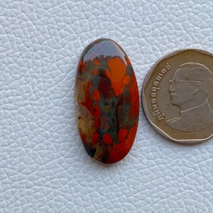 Natural Tabu Jasper Cabochon: Oval Gemstone for Jewelry Making (32x16.5x6 MM)