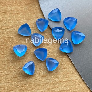 Blue Chalcedony Trillion Cut Gemstone: Jewelry Making (6 MM to 15 MM)