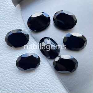 Black Onyx Oval Cut, Top Quality, Natural Black Onyx Faceted (Cut), Oval Black Onyx Cut, 8*6 to 20*15 MM, Loose Gemstone, For Making Jewelry