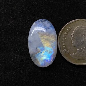 Amazing Rainbow Moonstone, Top Quality, 18.85 Cts, Natural Rainbow Moonstone Cabochon, Oval Shape, 24*15*6 MM, For Making Jewelry, AT-1650