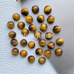 Natural Tiger Eye Round Cabochon: Golden Gemstone (6-15 MM)