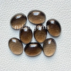 Natural Smoky Quartz Oval Cabochon: Jewelry Making (8x6 to 20x15 MM)