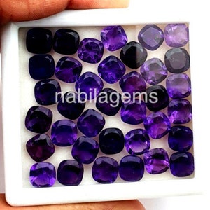 Amethyst Cushion Cut, Top Quality, Natural Amethyst Faceted(Cut), Cushion Amethyst Cut, 5 MM to 15 MM, Loose Gemstone For Making Jewellery