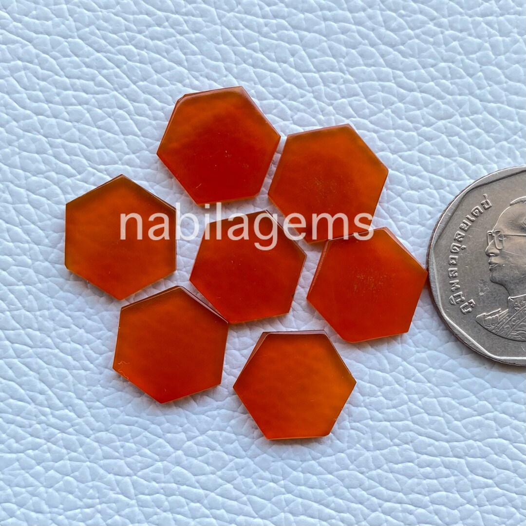 Hexagon Red Onyx Gemstone, Top Quality, Natural Red Onyx Flat Cabochon ...