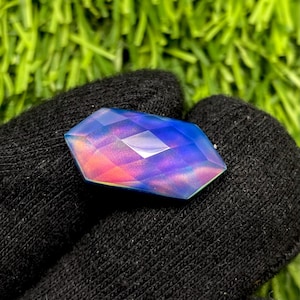 Opal Edelstein, AAA + Grade Qualität, Aurora Opal Doublette Quarz, Sechseckform, 20.5 * 9,5 * 7 MM, Aurora Opal Checker Cut, loser Edelstein AT-2463