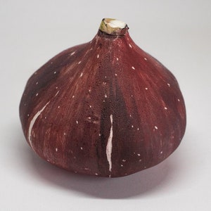 Ceramic Fig Mystic Bordeaux Handmade Realistic (1 pc) Natural Size, Photo Prop, Gift