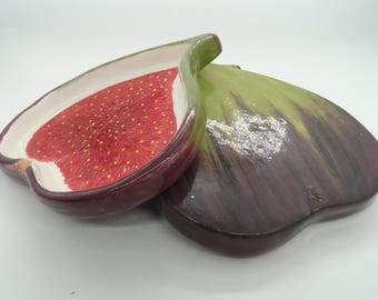 Handmade Ceramic Fig Plate 15x16cm 1 piece– Decorative Ring Dish