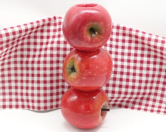 Handmade Ceramic Apple Vase – Unique Pottery Sculpture