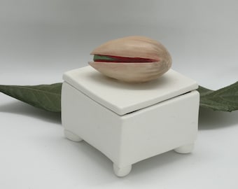 pistachios ceramic box ceramic pistachios on a box for decoration gift for her gift for him