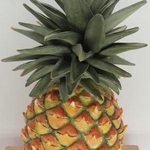 Ceramiczny ananas ręcznie robiony, realistyczny (1 szt.), naturalnej wielkości, dekoracja domu, prezent