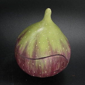 Handmade Ceramic Fig – Decorative Storage Box, Fruit Sculpture