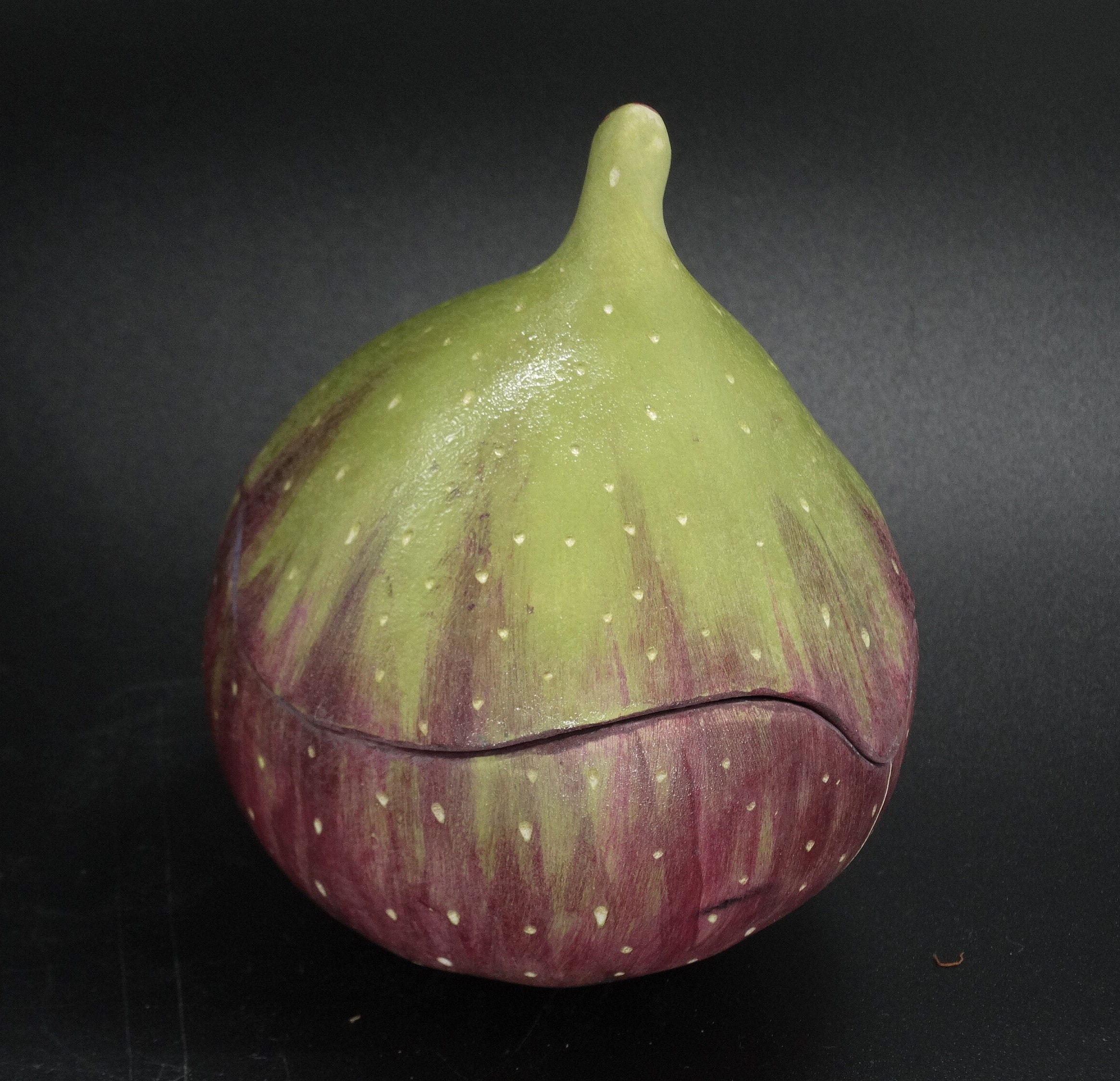 Handmade Ceramic Fig - Decorative Storage Box, Fruit Sculpture