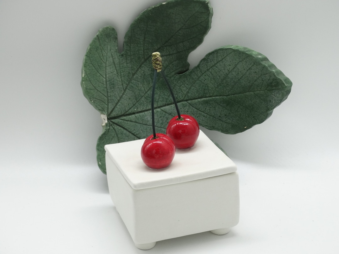 Handmade Ceramic Cherry Box – Decorative Box With Cherries Lid (1 Pc ...