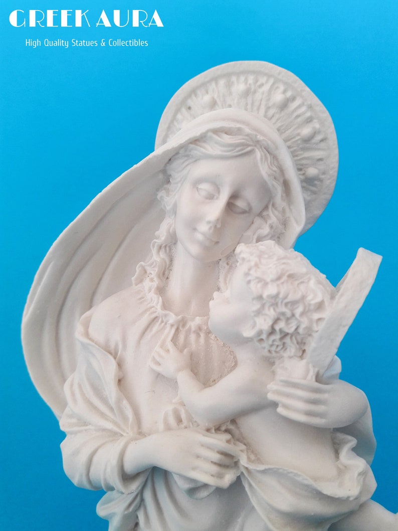 Holy Mary & Jesus Statue  Unique Art Christmas Box 6.3in image 4