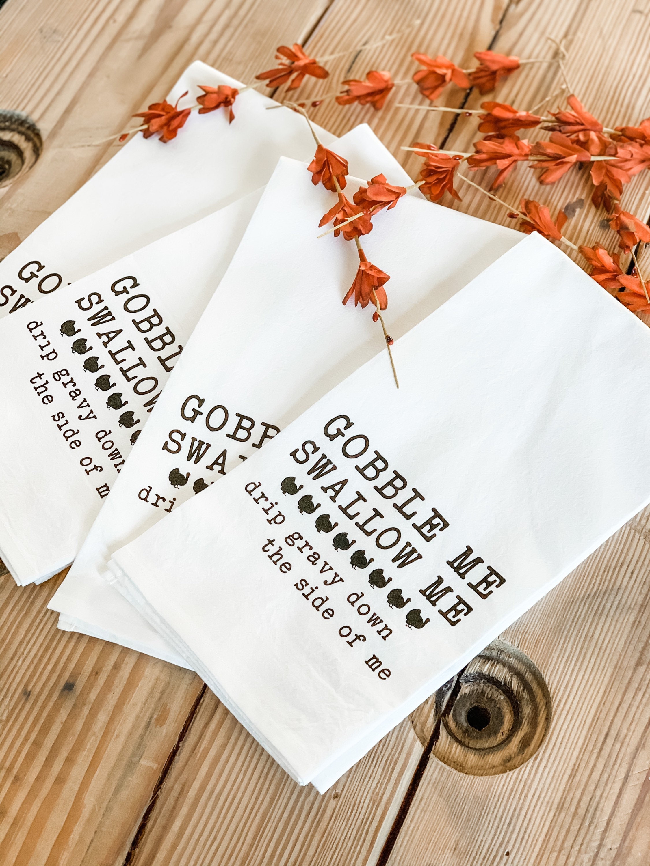 Gobble Me Swallow Me Flour Sack Tea Towel Wap Funny Kitchen Etsy