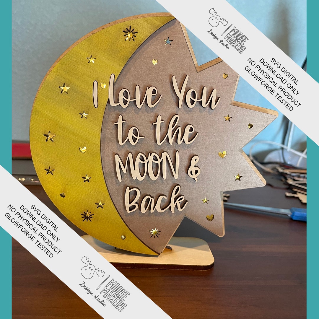 Moon & Back Digital Download I Love You to the Moon and Back SVG File ...
