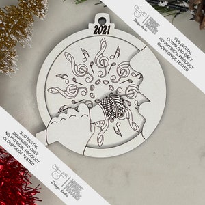 Instant Digital Download 2022, 2 layer Lead Singer Ornament, svg cut file