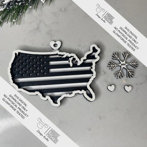 USA Flag Digital Download  2021 United States Flag Ornament SVG File in 3 layers  ~ about 4.7 x 3"