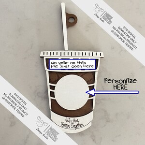 Iced Coffee Ornament Digital Download  **With No Year** Room For Customizing Ornament SVG File Glowforge Ready