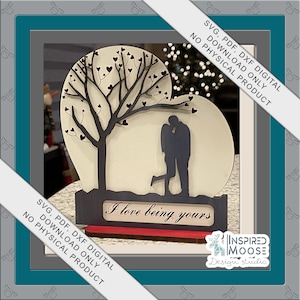 Being Yours Digital Download. Couple under heart tree SVG, PDF, DXF Files in 3 layers  ~ about 7 x 7"