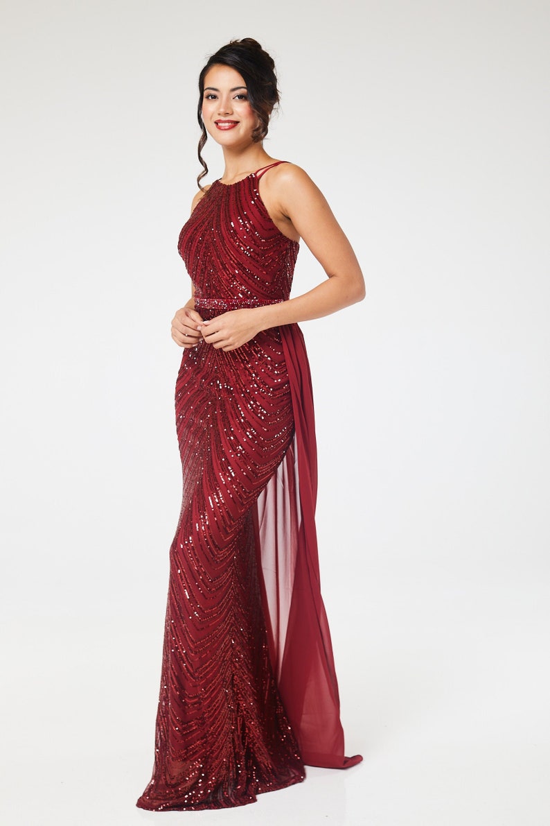 Dorcas Halterneck Cutout Maxi Dress In Wine main image 0