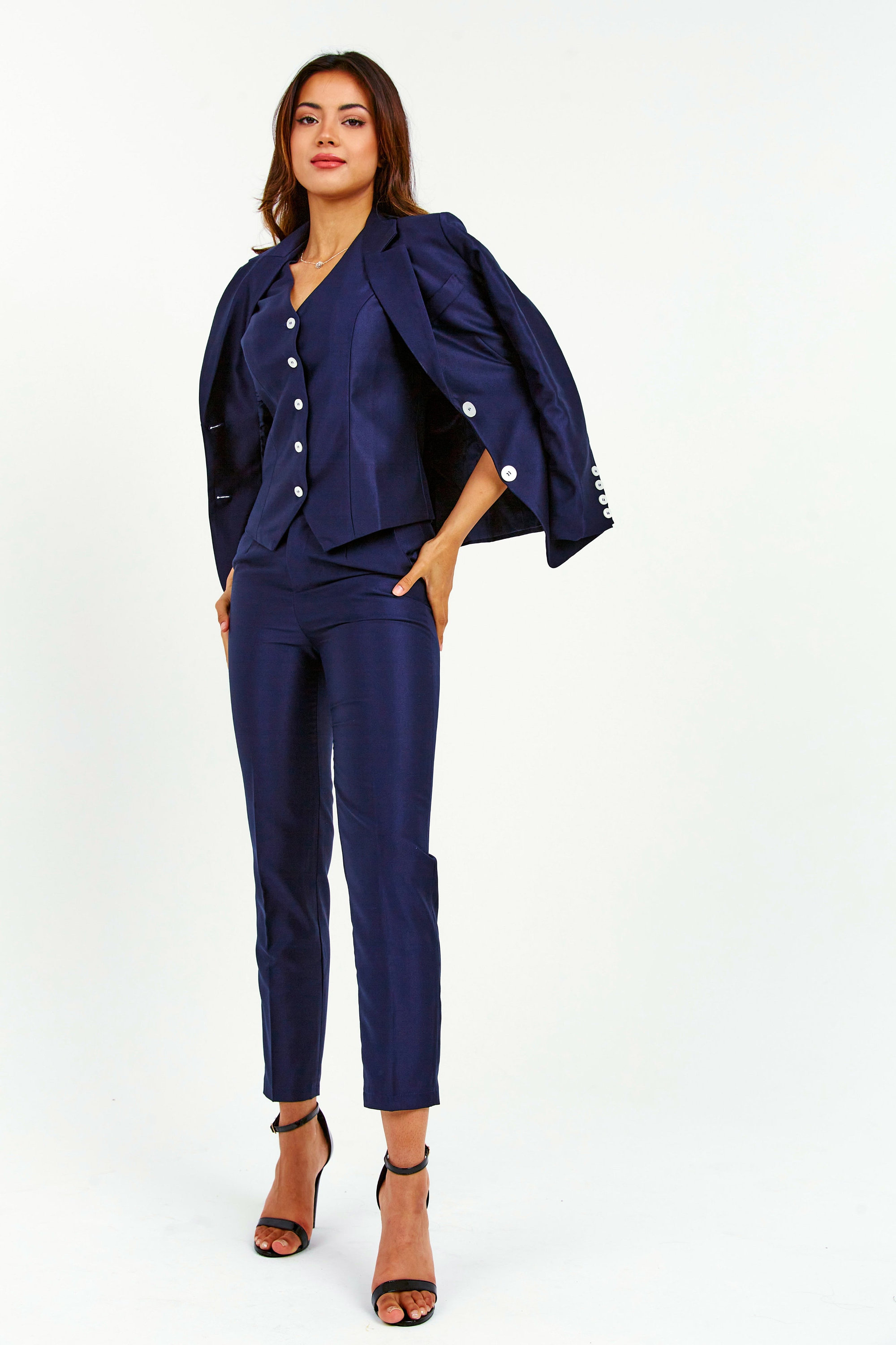 3 Piece Pants Set in Navy