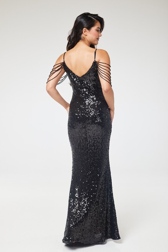 chinese dress ladies Jewel Maxi Dress-Grey – bequeendress main image 1