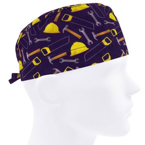 Scrub cap men, surgical hat, nurse cap building, scrub hats repair, hand tools