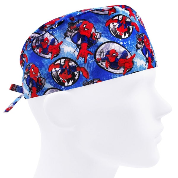 Casquette de chirurgie homme, casquettes de gommage, bonnets de gommage, bonnet de chirurgie araignée, super héros