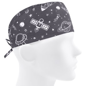 Scrub caps men, surgical cap space, scrub hats planet, nurse hat gray, spaceship or cap