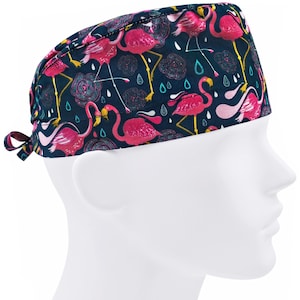 Surgical cap men, scrub caps, scrub hats, surgery hat, flamingo or cap
