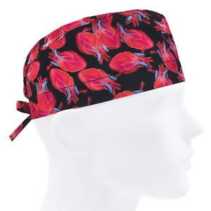Scrub caps for men, scrub hats heart, surgical hat, nurse cap Ekg, cardiology scrub cap, heartbeat scrub hat