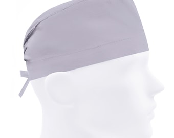 Mens scrub caps, surgical cap, scrub hats, surgery hat, solid gray